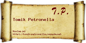 Tomik Petronella névjegykártya